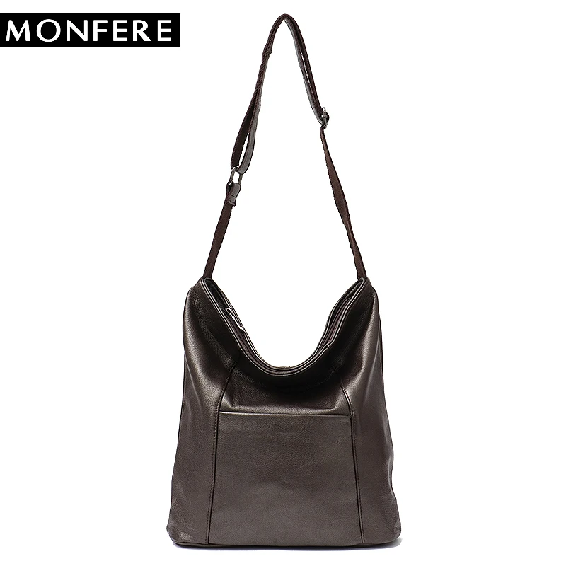 

MONFERE Genuine Leather Messenger Bag Women Luxury Handbags Women Bags Designer Sheep Leather Large Casual Ladies Shoulder Bags