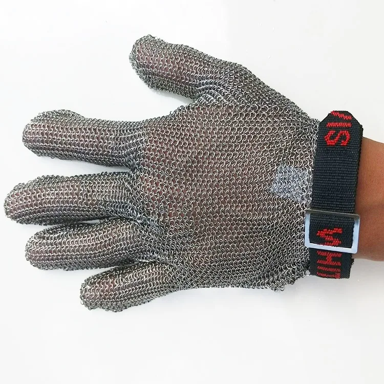 Stainless Steel Wire Mesh Cut Resistant Gloves Butcher Proof Meat Process Safety Tool Protection Mitten Anti Cut Gloves 1Pcs