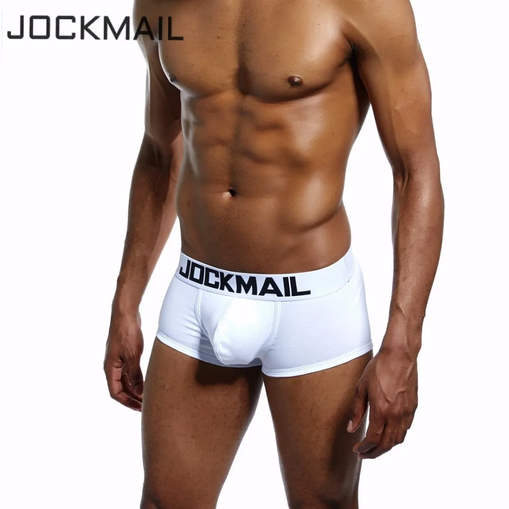 

JOCKMAIL Brand 6PCS Classic Basic Solid High quality cotton men's underwear boxer Shorts Mens Trunks Sexy Gay Sleepwear panties