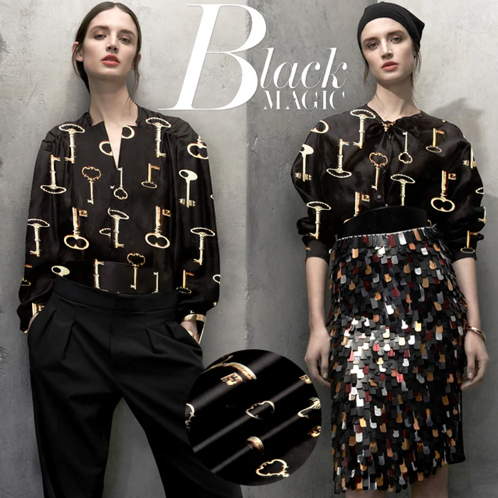 135cmX50cm high end silk dress fabric stiff clothing material secret