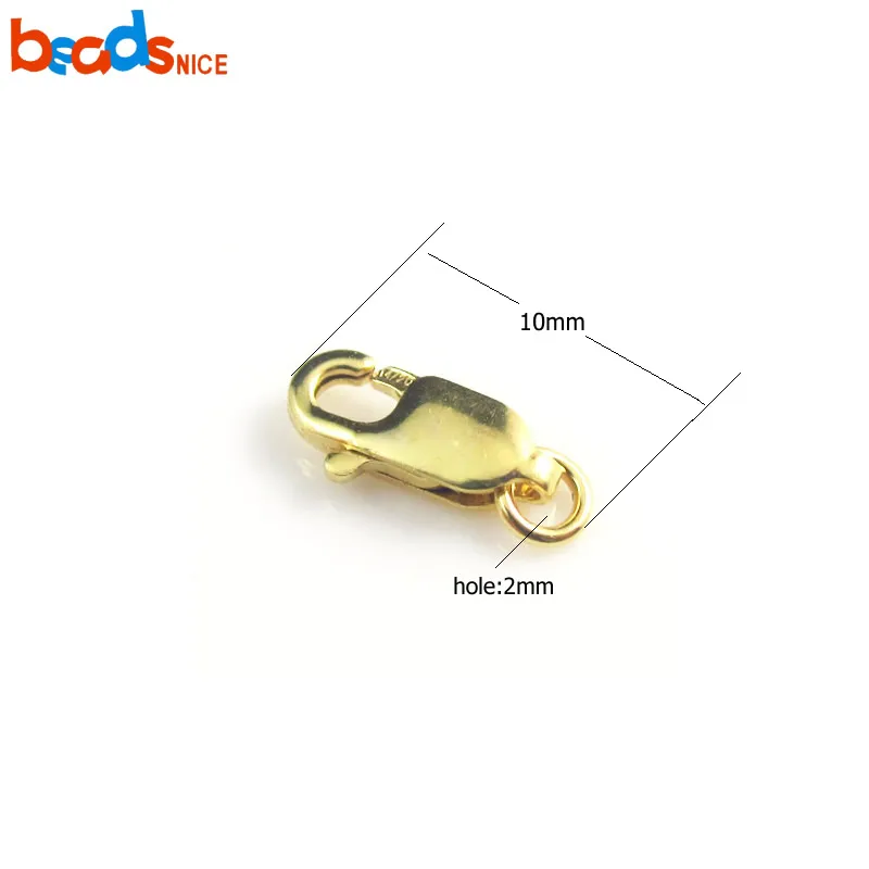 Beadsnice 14K позолоченная застежка на пружине для ожерелья и браслета изготовления ювелирных изделий 26110 - Цвет: 10X4mm