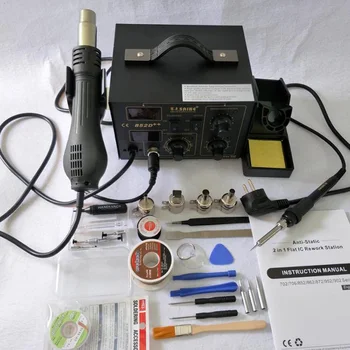 

Saike 852D++ Standard Rework Station Soldering iron Hot Air Rework Station Hot Air Gun soldering station 220V or 110V + gift