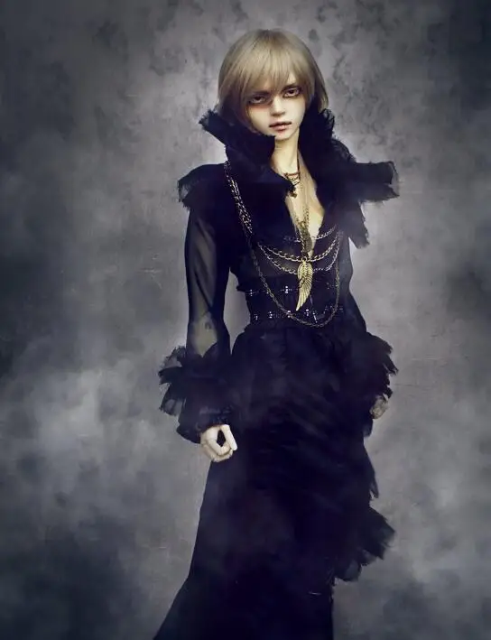 ꒰ BJD 1/4 ドール パンク 服セット 男の子 黒 ブラック