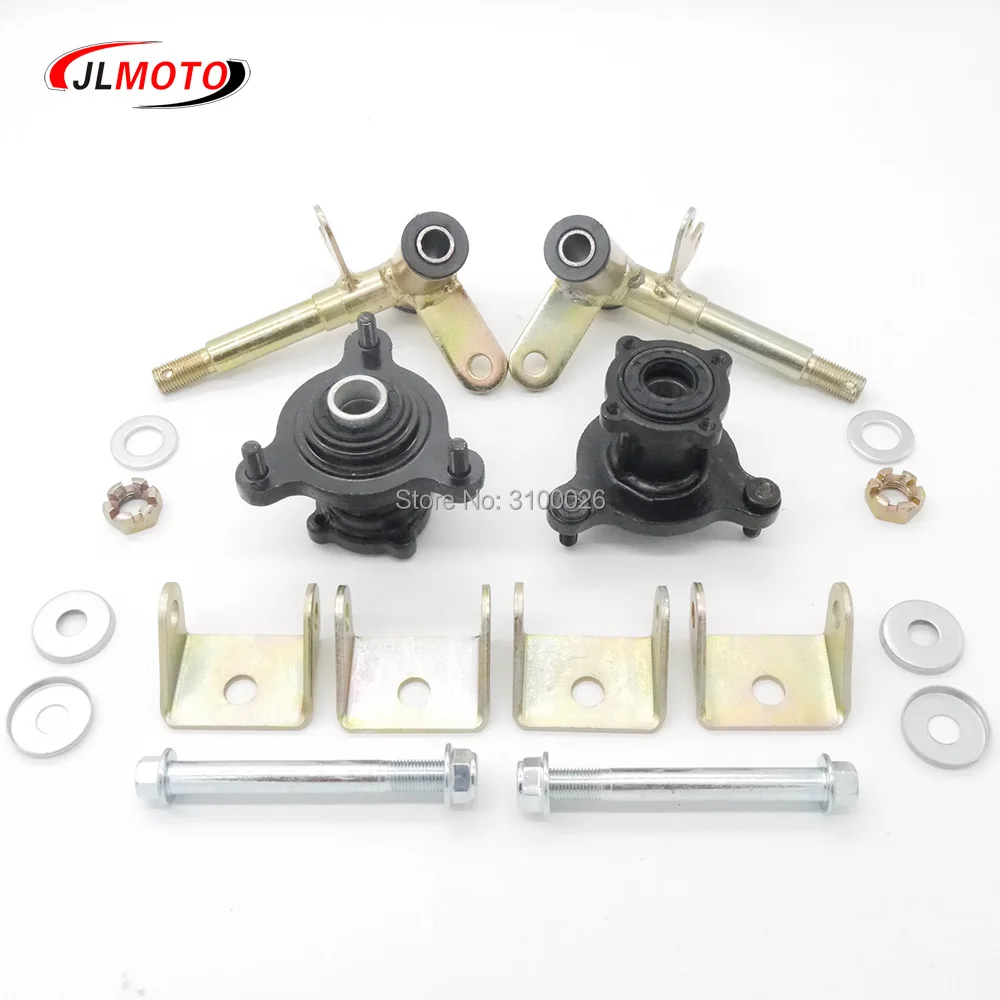 1SET Steering Strut Knuckle Spindles with Brake Disc Wheel Hubs Fit For China ATV 49cc 50cc