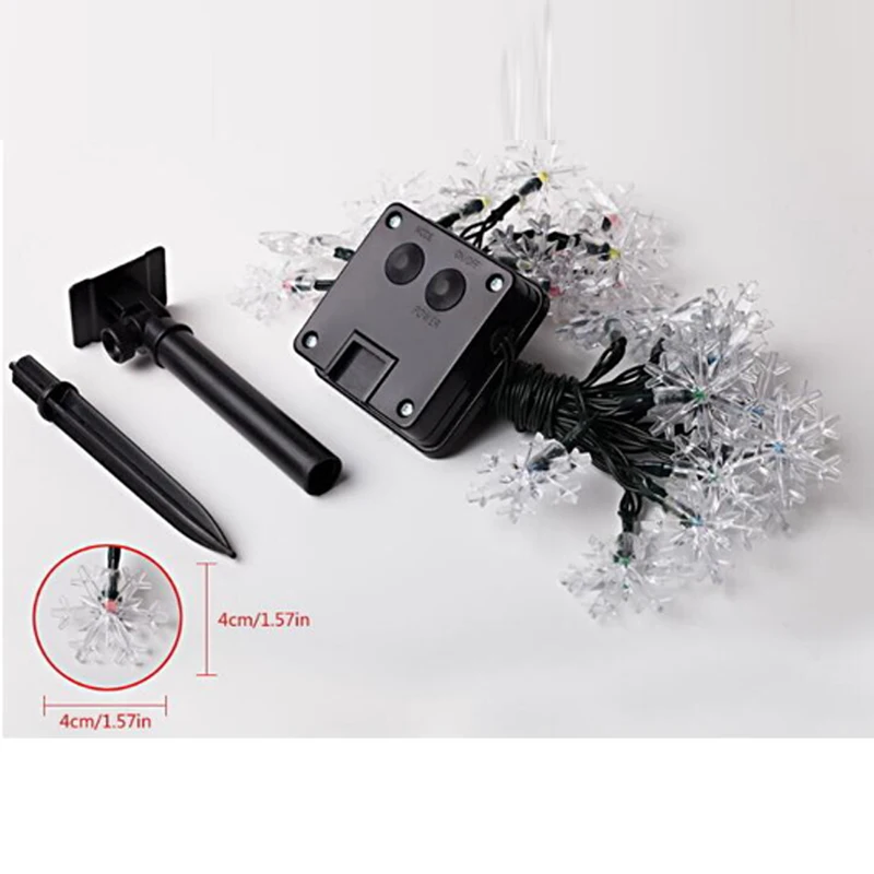 Waterproof Led Solar Light 6M30 LED Snow Flake String Light Fairy Lamp For Wedding New Year Christmas Garden Decoration  (10)