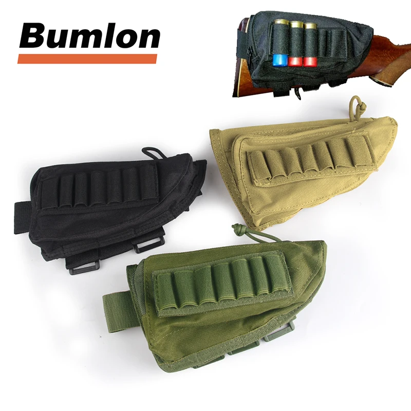 

Buttstock Cheek Rest Ammo Protable Pouch Rifle Stock Shell Cartridge Holder Hunting Gear for Tactical Hunting RL31-0030