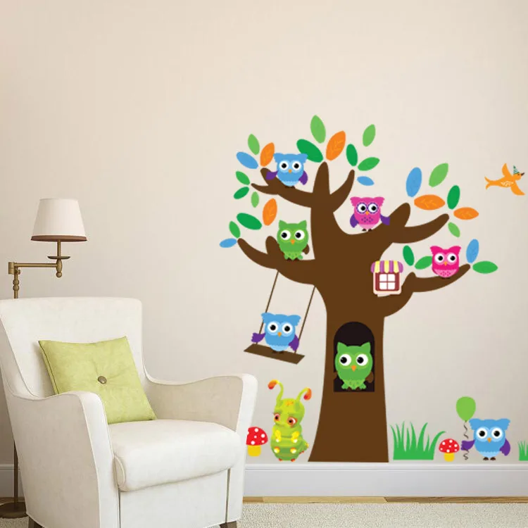 Owls Tree Wall Sticker Decal Lovely Sugar Baby Art Owls Tree Wall Sticker Decal Lovely Sugar Baby Art