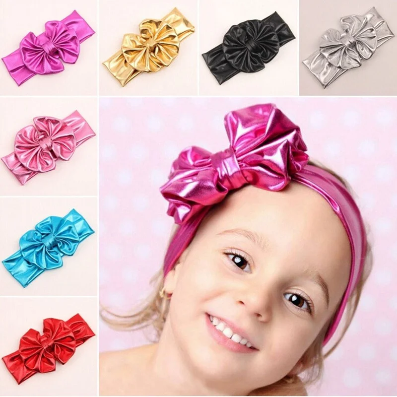 

Fashion Rabbit Ear Design Newborn Baby Girls Bowknot Headband Elasticity Wash Gold Infant Kids Headband Girl Hair Accessories