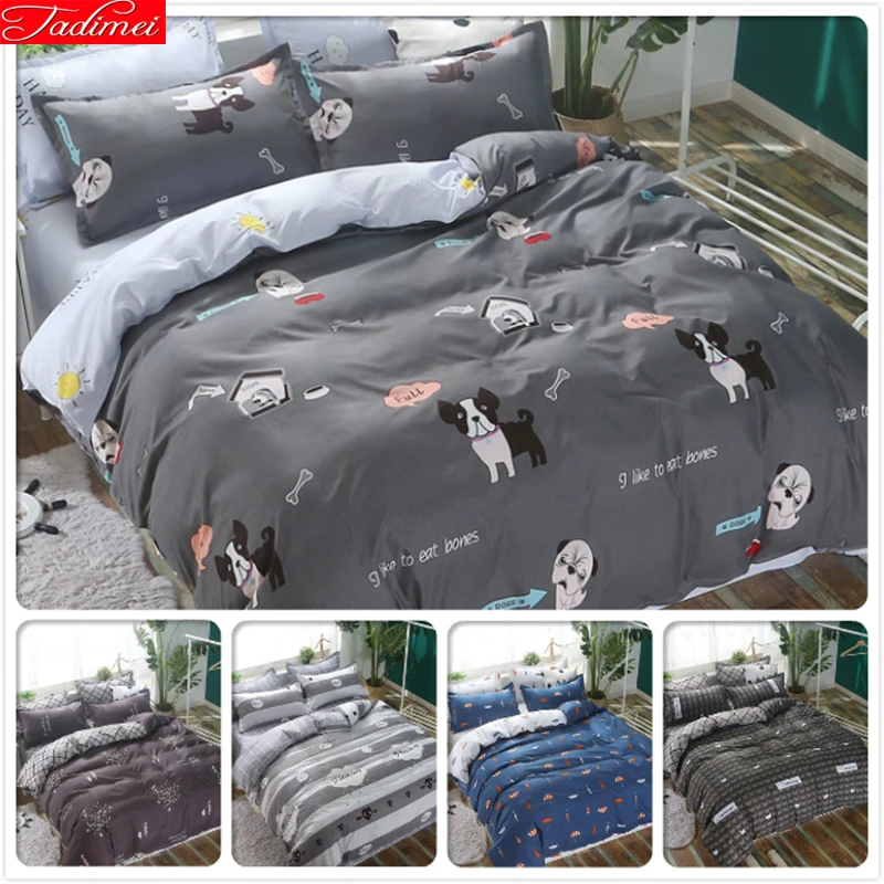 Dog Animal Pattern Duvet Cover Bed Linen Spring Summer Cotton 3 4