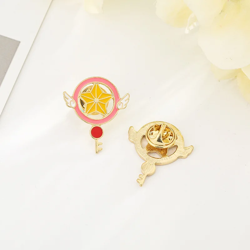 Аниме карточка Captor Sakura Kero меч Косплей Броши Эмаль Булавка на лацкан значок крылья