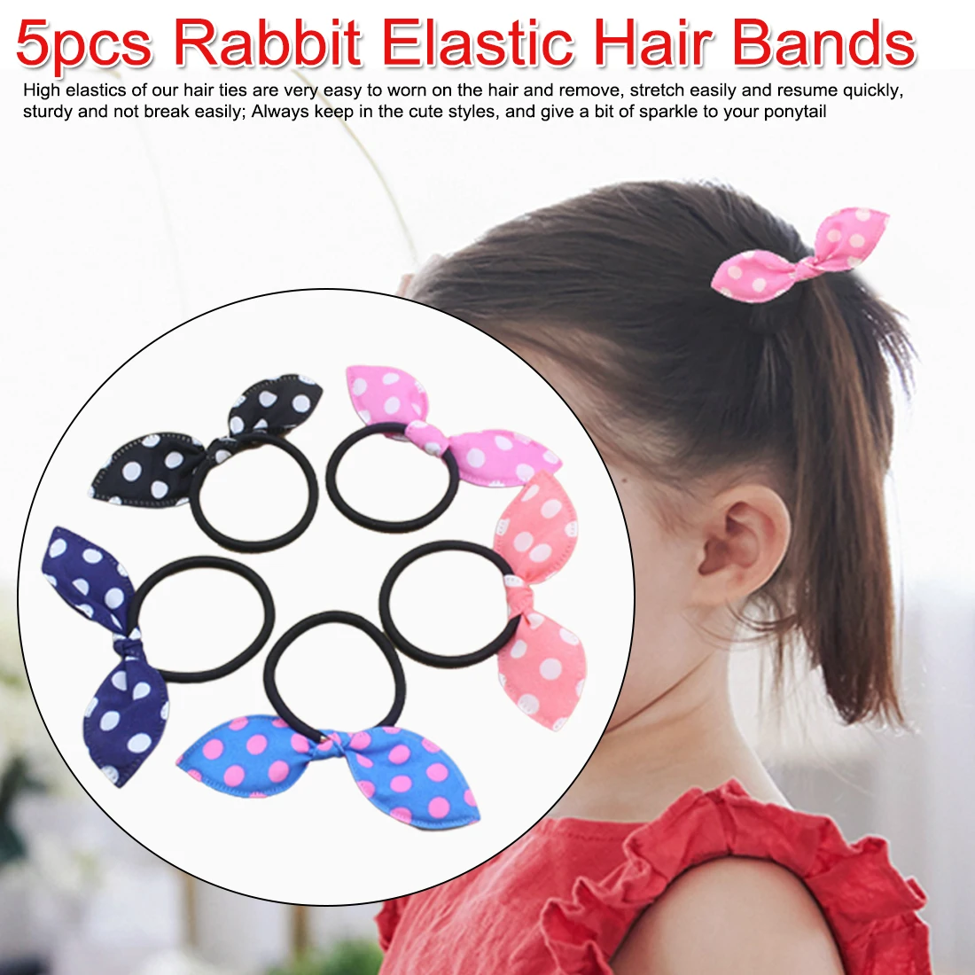 Cute Headdress Flower Bows Hair Hoop 5Pcs/Lot Korean Fresh Elastic Hair Bands Girls Hair Accessories Bunny Rabbit Ears Scrunchy Cute Headdress Flower Bows Hair Hoop 5Pcs/Lot Korean Fresh Elastic Hair Bands Girls Hair Accessories Bunny Rabbit Ears Scrunchy