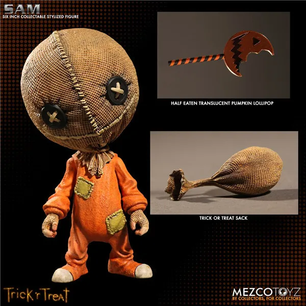 Фигурки из ПВХ Mezco Truco 'r Trattare stitizzato Sam трюк или лечение Хэллоуина модель