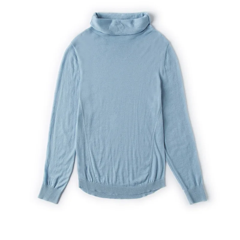 Solid elastic knit turtleneck pullovers basic sweater 2018 new long sleeve women autumn loose sweater shirts