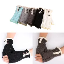 1 пара, модные женские зимние вязаные теплые перчатки без пальцев, женские кружевные мягкие Митенки на запястье, хорошие рождественские подарки