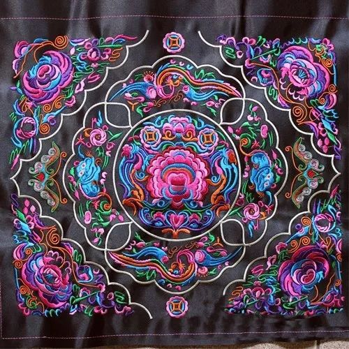 

miao stitch satin fabric embroidery patch garment bag home textile applique trim ethnic nepal tribal india boho gypsy hmong DIY