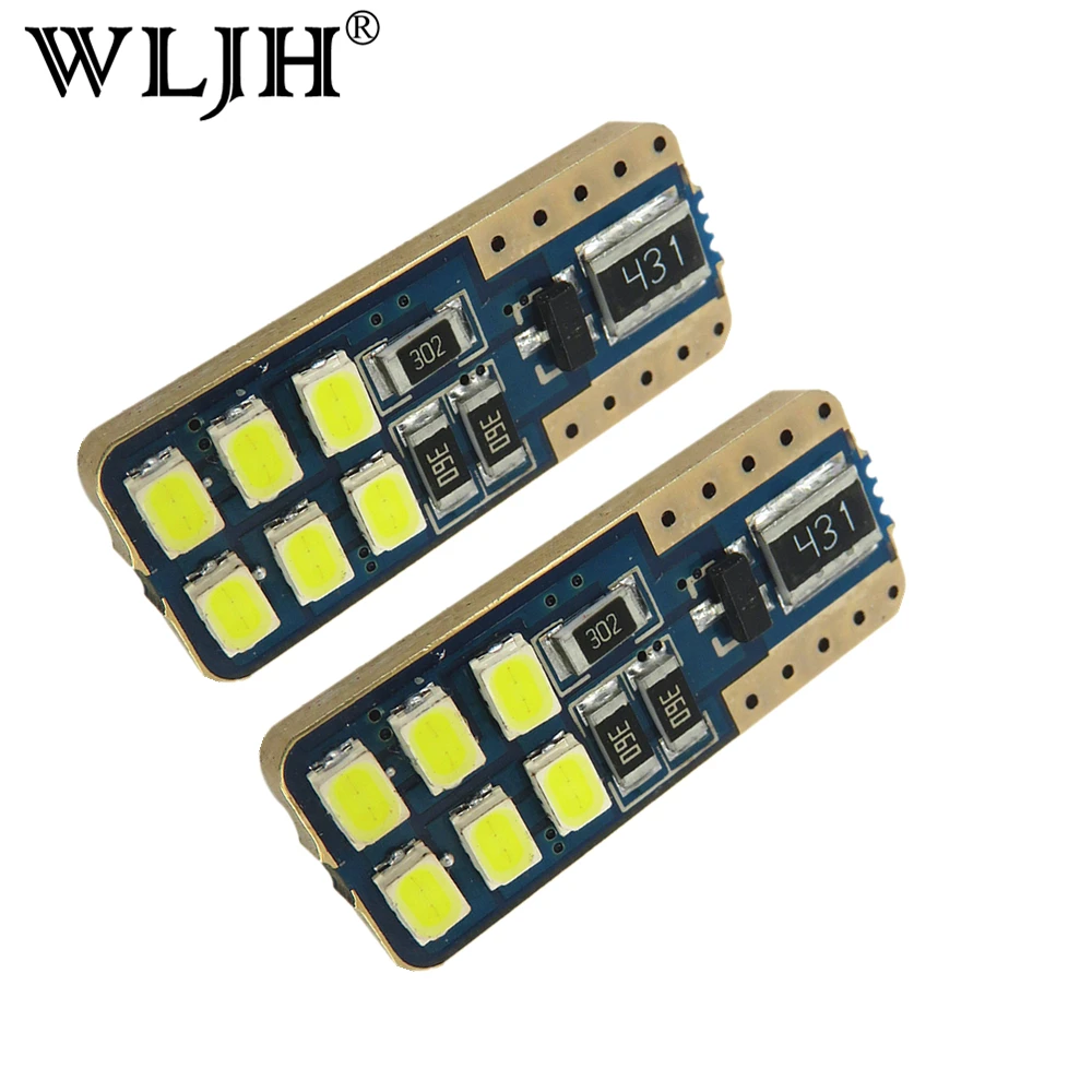 

WLJH 2pcs Canbus Car Light 3020SMD T10 LED W5W 2825 Auto LED Lamp Light Bulbs for ford focus 2 3 fiesta mondeo ecosport kuga drl