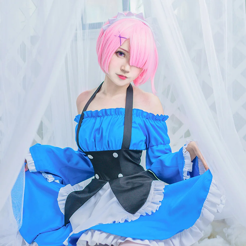 VEVEFHUANG Re Zero Kara Hajimeru Isekai Seikatsu Ram u RAM Remu REM парики для горничной фартук платье женщин
