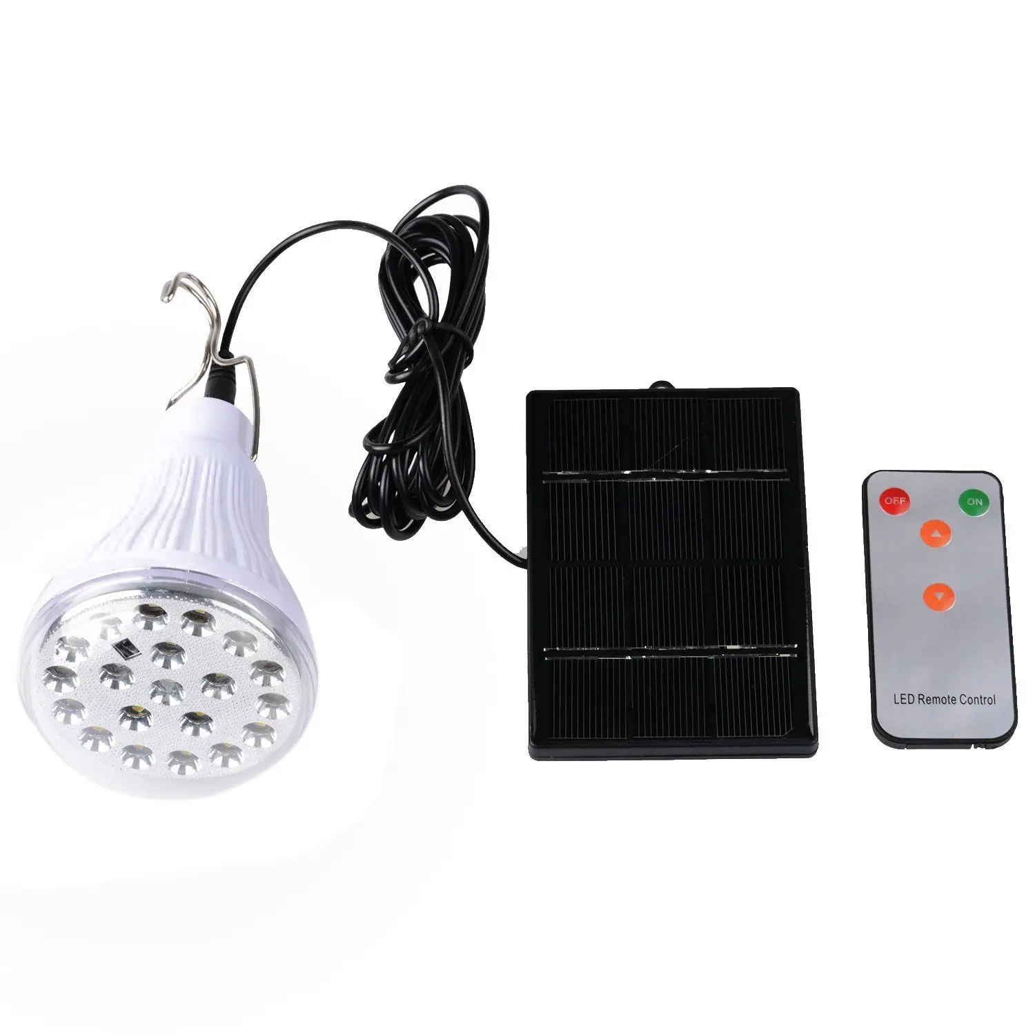 

Solar Panel Powered Super Bright 20 LED Bulb Portable Hook Lamp For Outdoor Fishing Hiking Light Camping Tent
