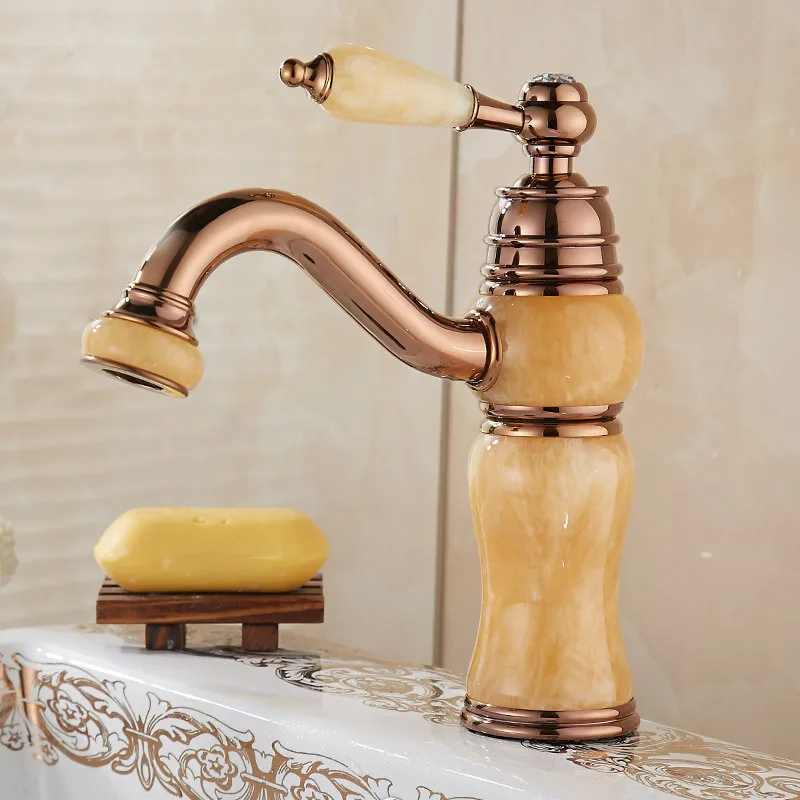 Basin Faucets European Style Gold Art Platform Matching Cold And Hot