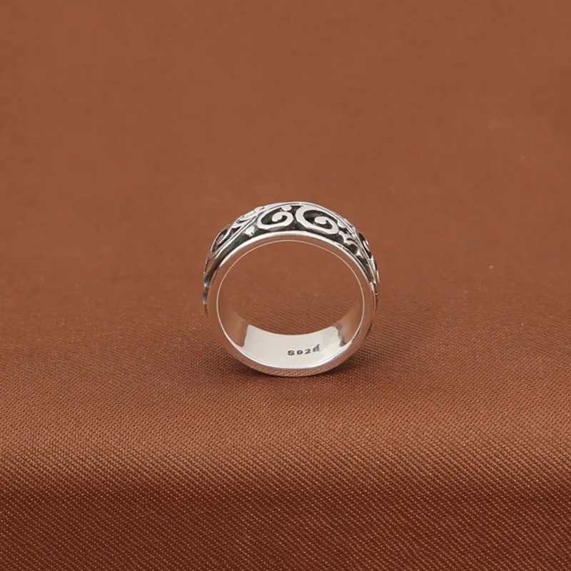 FNJ кольцо, 925 серебряные ювелирные изделия, новая мода, S925 Стерлинговое Серебро, кольца для женщин и мужчин, большие размеры 7,5-12,5, с цветочным узором