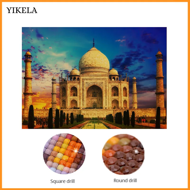 

DIY 5D Diamond Painting landscape Taj Mahal Cross Stitch Mosaic diamond embroidery Needlework Patterns Rhinestone paintings