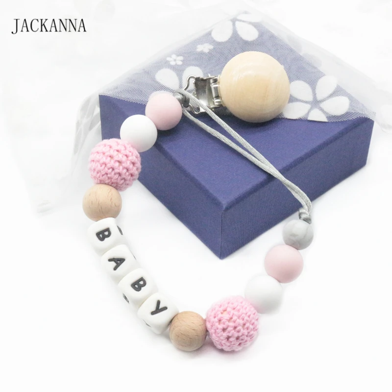 

Personnalise Pacifier Clips Baby Dummy Clips Eco-friendly Pacifier Chain Infant Baby Pacifier Holder Newborn Attache Tetine