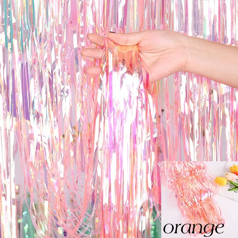 orange color curtains
