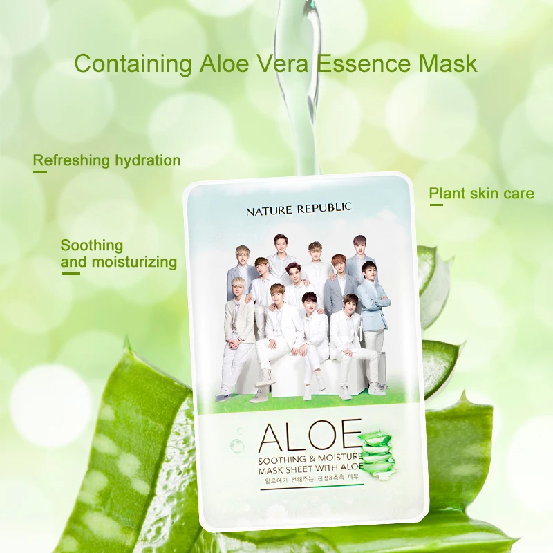 Made in Korean Not Have Alcohol Nature Republic Sheet Mask EXO Face Mask Moisturizing Oil Control Whitening Facial Mask
