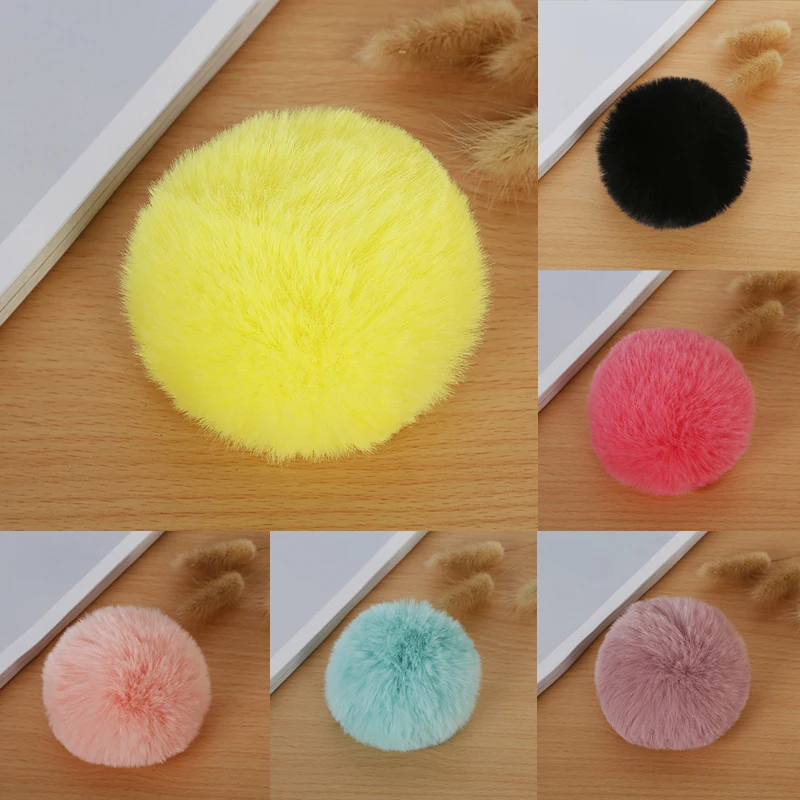 

8CM Faux Fur PomPom DIY KeyChain Rabbit Hair Bulb Bag Pom Pom Ball Key Chain Pendant for DIY Jewelry Gift Accessories