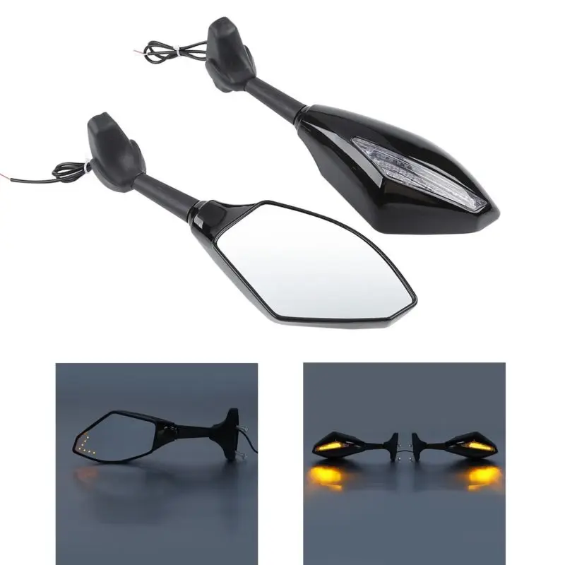 

Universal L&R Motorcycle LED Sport Bike Racing Rearview Side Mirrors Turn Signal For Honda Suzuki Kawasaki Yamaha Dirt Bike