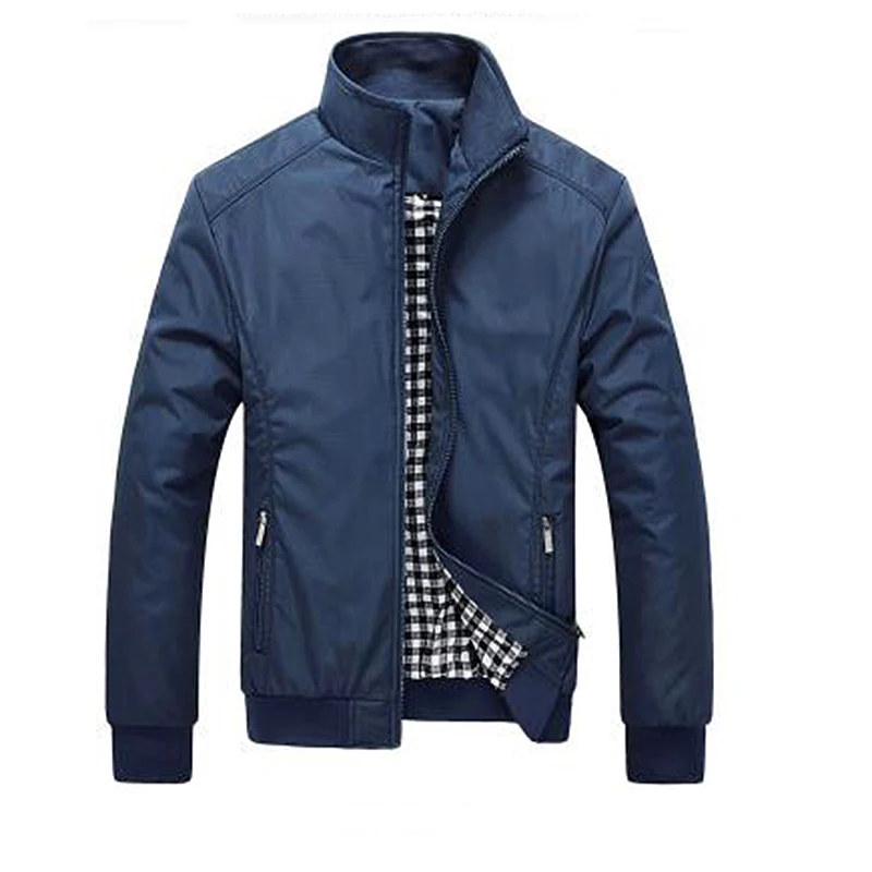 

2018 New fashion stand collar jackets men spring and autumn 3 solid color zipper Rib sleeve parka men loose casual men jacket