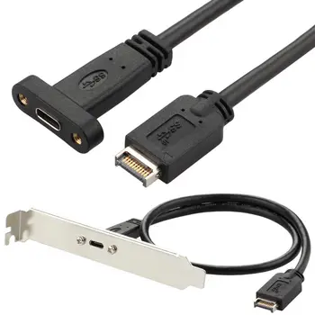 

USB 3.1 Type-E Male to Type-C Female Extension Cable with Panel Mount Screw 50cm DJA99