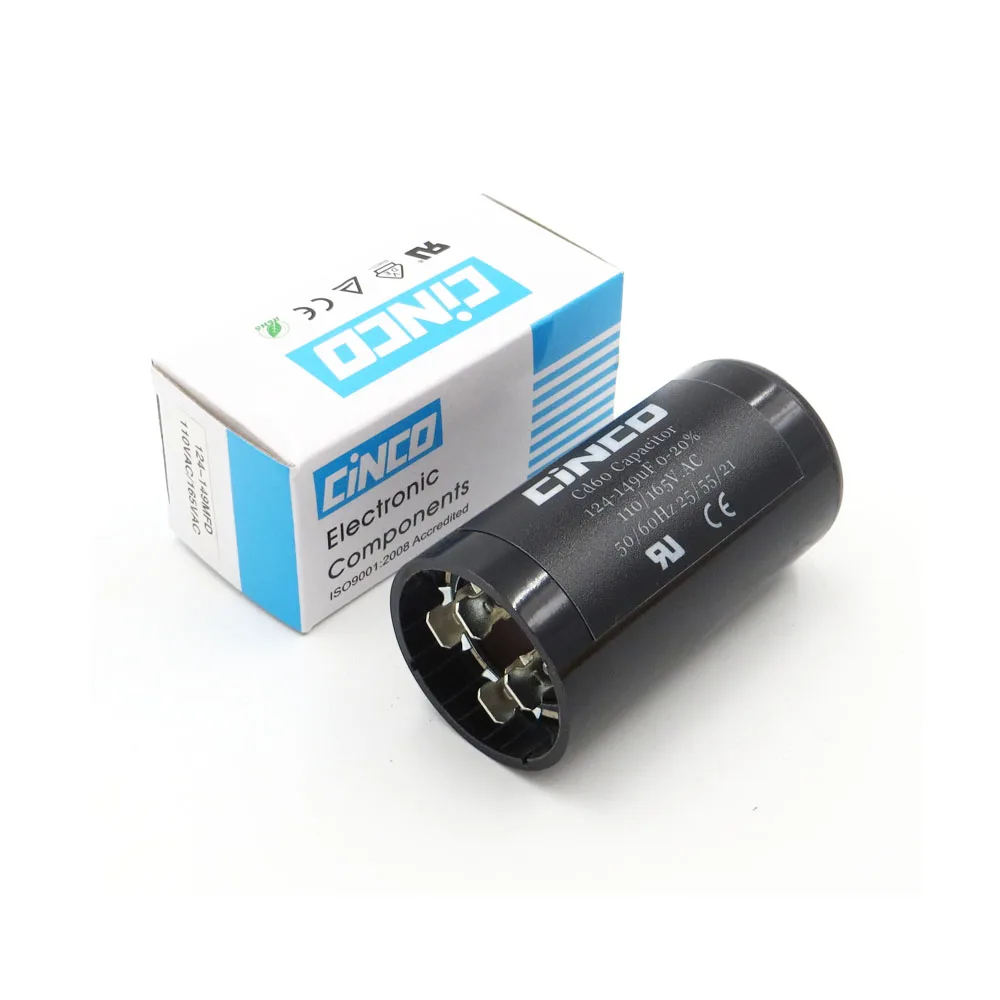 5 шт х 124-149 мкФ 110 V 125 165 CD60 запуск двигателя конденсатор с алюминиевой крышкой