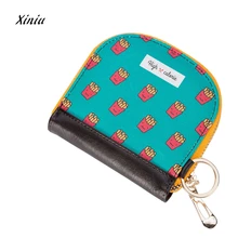 Новинка, милый женский кошелек с принтом еды, маленький кошелек из искусственной кожи на молнии, портмоне, клатч для девочек, сумка для еды, переносное изменение денег, кошельки