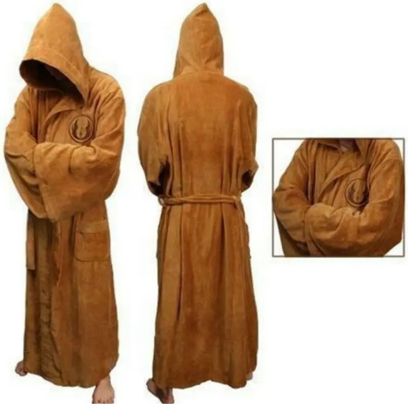 Für Star Wars Erwachsene Braun Jedi Schwarz Sith Schlaf Robe Männer Bademantel Cape Mantel Lounge Kostüm