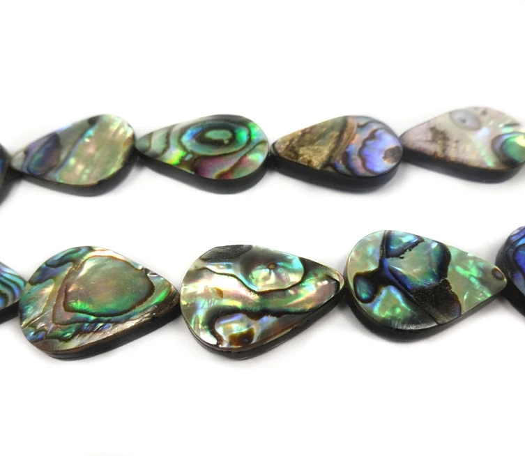 

6-18mm 1Strand Approx. 15.5" Peacock Abalone Shell Loose Coin Beads Shell Beads Teardrop Shape Mother of Pearl Beads DIY Jewelry