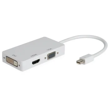 

ABHU-HDMI / DVI / VGA display port cable adapter, mini display port (Thunderbolt) (R) 3 in 1, white