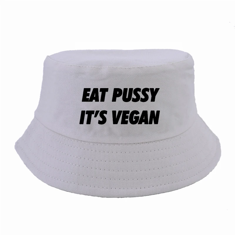 Харадзюку для мужчин и женщин eat pussy it vegan bucket hat, модные летние Панамы в стиле унисекс, шляпа в рыбацком стиле, Панама, женская панама - Цвет: Бежевый