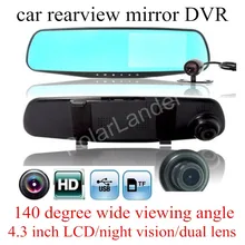 hot car camera rearview mirror DVR dual lens dash cam recorder video registrator camcorder HD night vision with a rear camera