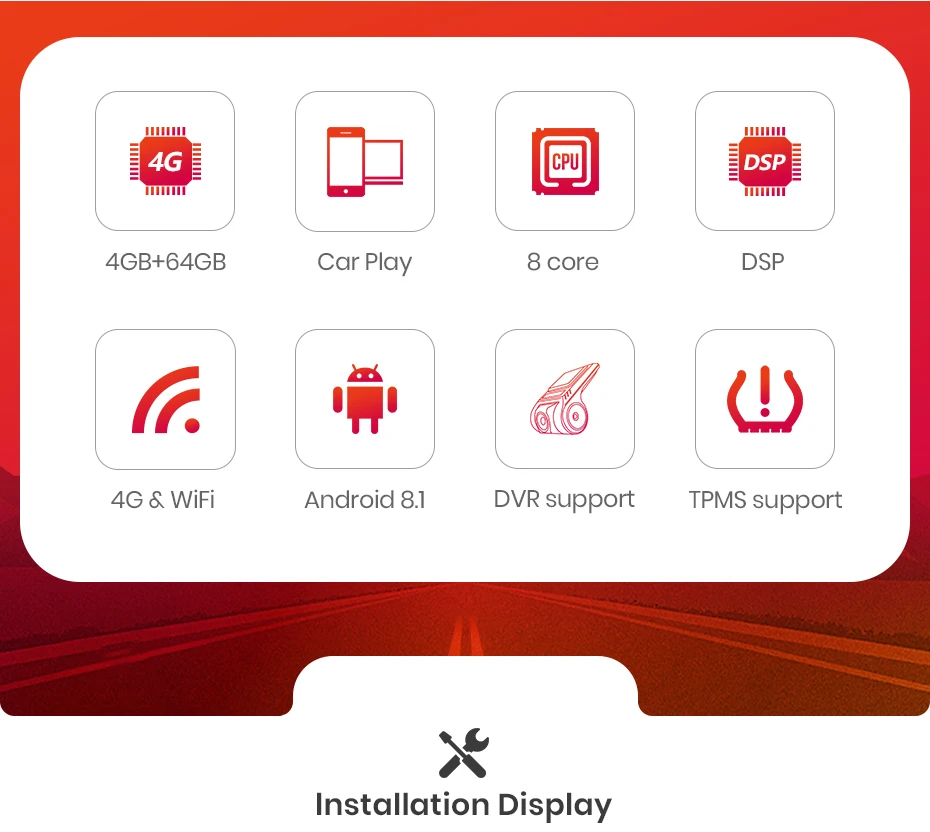 Flash Deal AWESAFE Android 8.1 4G+64G Car Radio Multimedia Video Player GPS Navigation CarPlay 2 Din 9" For For KIA RIO 4 2017 sedan no DVD 3