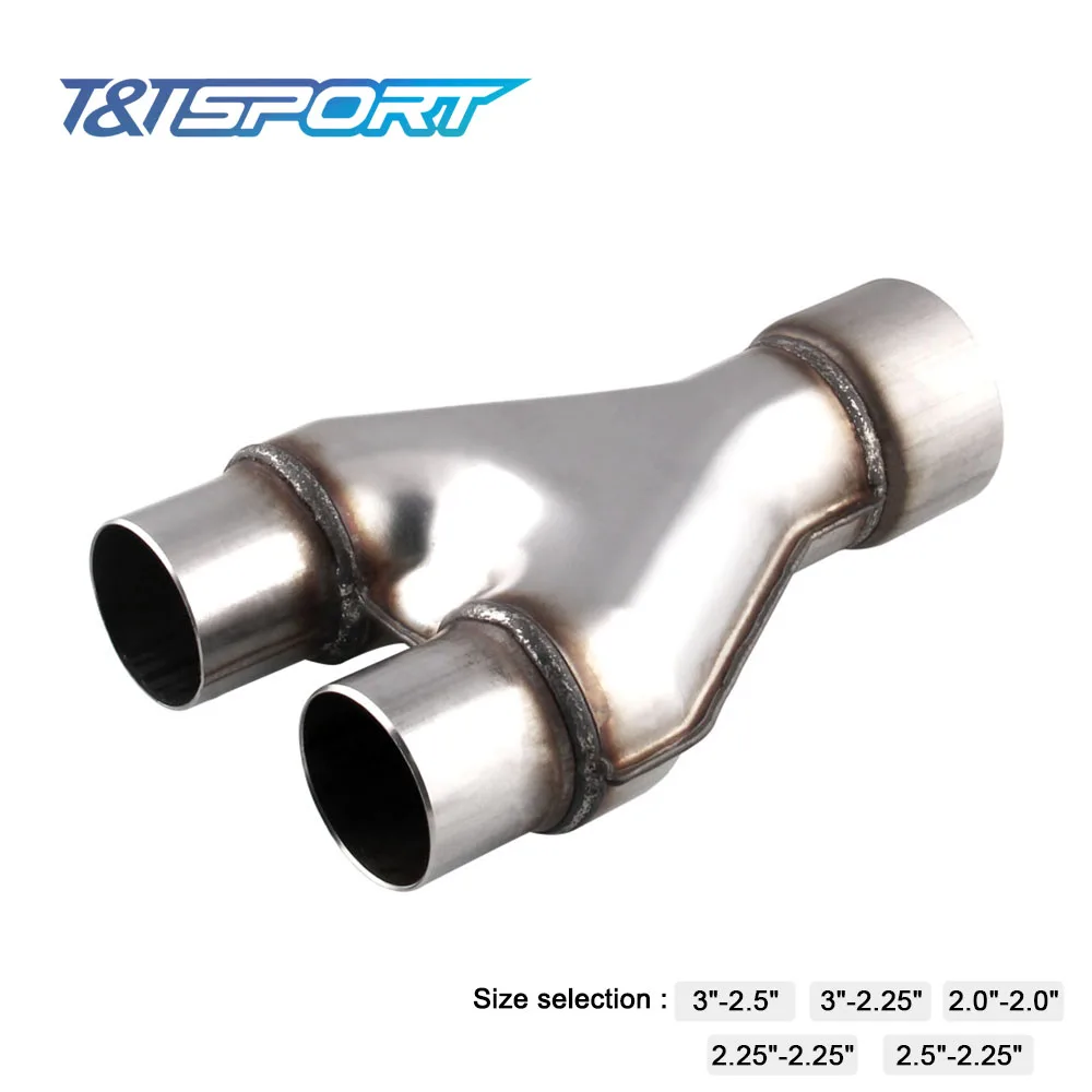 Free Shipping Stainless Steel Exhaust Y Pipe Adapter Connector 2" 2" or