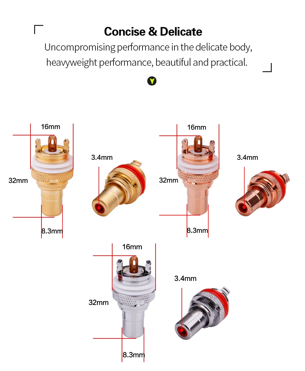 Yytcg 4pcs rca fêmea chassis soquete do