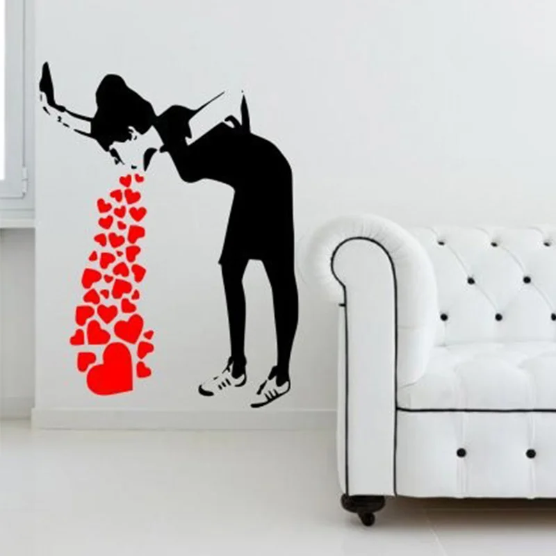 Banksy Graffiti Love Sick Iconic Wall Sticker Decal Banksy Graffiti Love Sick Iconic Wall Sticker Decal Stickers Home Decor For Living Room Many Colours In From