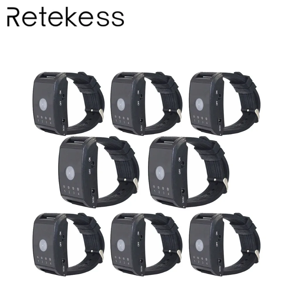 

8Pcs 433MHz Wireless Watch Calling Receiver for Hospital Waiter Nurse 4 Channel Call Pager Paging System F4411A