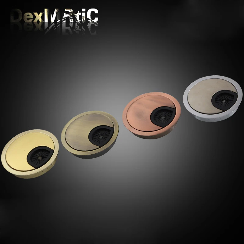 48/51/58mm 테이블 책상 케이블 깔끔한 와이어 구멍 커버 레드 구리 색상 아연 합금 PC 컴퓨터 그로밋