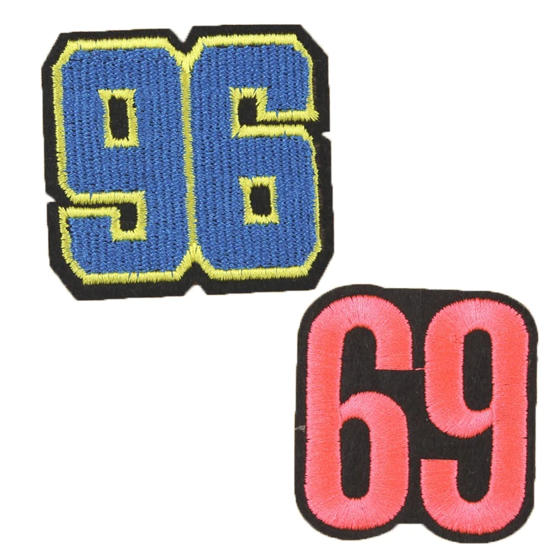 10pcs Iron On Patches Number Applique parches bordado Embroidered