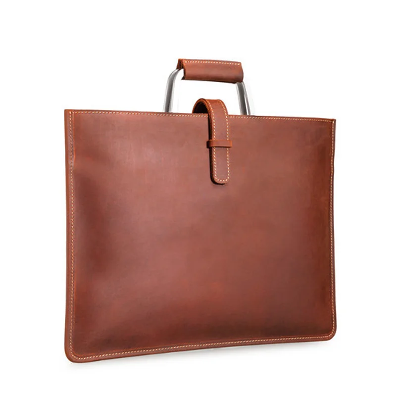 Genuine Leather Men's Handbags Crazy Horse Leather Man Retro Tote Bag Shoulder Messenger Bag Business Men Briefcase Laptop Bag