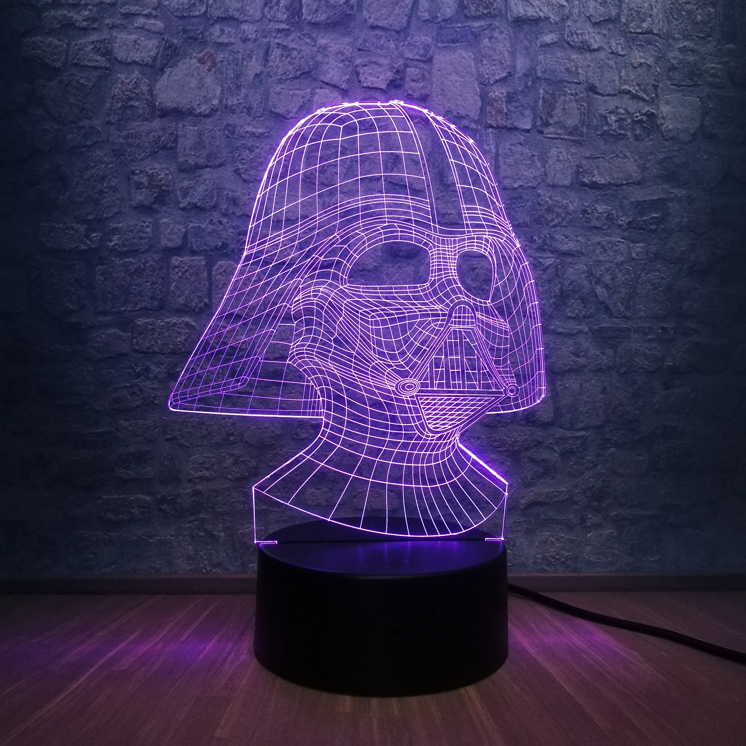 Звездные войны Дарт Вейдер Темный воин черный рыцарь 3D светодиодный RGB Иллюзия