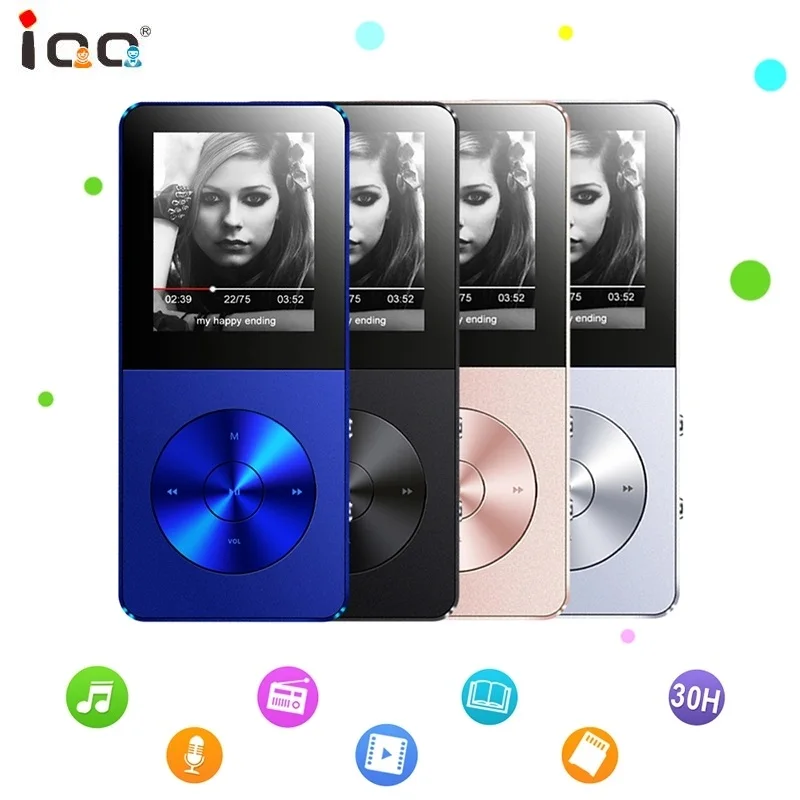 Mp3 плеер IQQ X1 музыкальный со встроенным динамиком и FM радио алюминиевый сплав