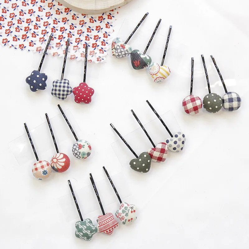 

Free shipping Fashion children's heart hair accessories kid's cloth hair clips side clip sweet hair pins girl's lovely headdress